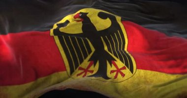 Old flag of Germany waving. Loop