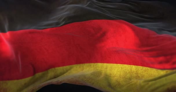 Old Germany Flag Waving Wind Loop — Stock Video