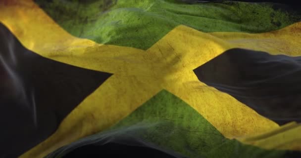 Old Flag Jamaica Waving Loop — Wideo stockowe