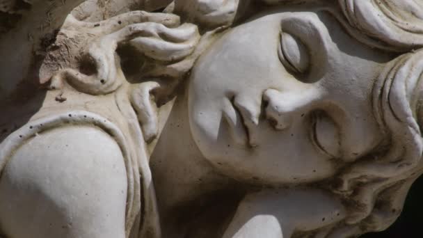 Sleeping Angel Statue Cemetery Macharaviaya Spain — стокове відео