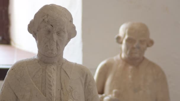 Sculptures Galvez Family Pantheon Church Macharaviaya Spain — Stock video