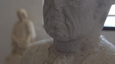 Sculptures of Galvez family in the  familiar pantheon, Macharaviaya, Spain. Tilt