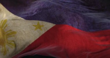 Old Philippines Flag waving at wind. Loop