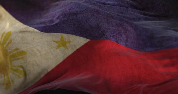 Old Philippines Flag Waving Wind Loop — Stok video