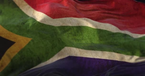Old South Africa Flag Waving Wind Loop — Video Stock