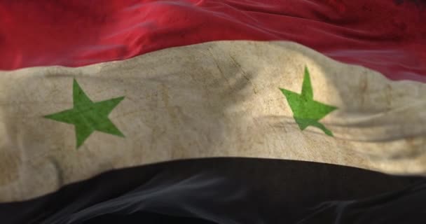 Bendera Suriah Lama Melambai Lambaikan Angin Pengulangan — Stok Video