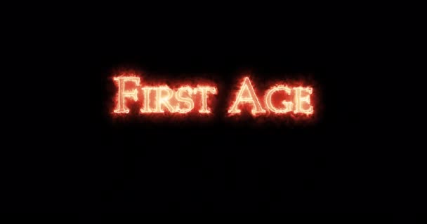 First Age Written Fire Loop — стоковое видео
