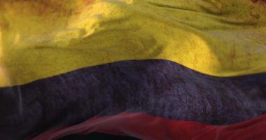 Old flag of Colombia waving. Loop