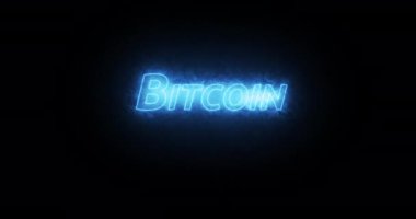 Bitcoin kelimesi mavi ateşle yanıyor. Döngü