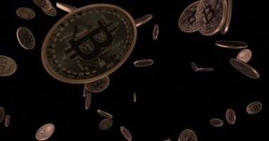 Uzayda uçan bitcoin yağmuru