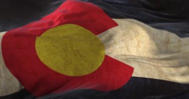 Old flag of american state of Colorado. Loop