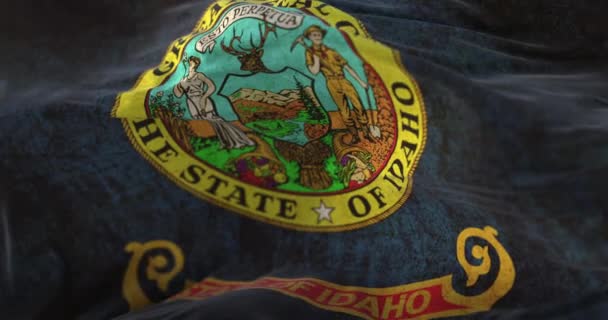 Old Flag Idaho State Northwestern Region United States Loop — Stockvideo