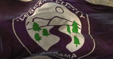 Old flag of Cleburne, county of the state of Alabama, in United States - loop