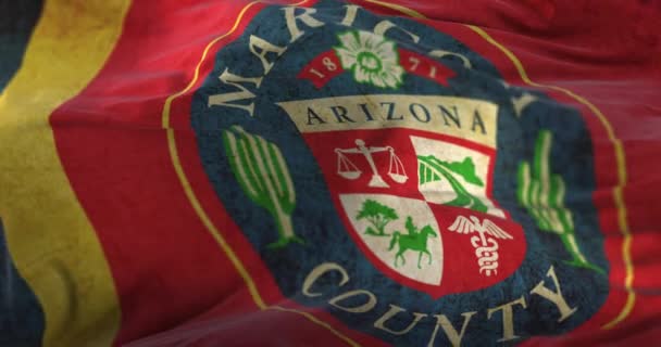 Old Flag American State State Arizona United States America Loop — Stockvideo