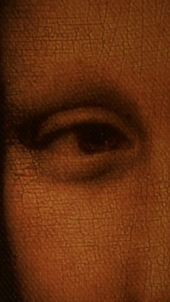 Gezicht Van Gioconda Mona Lisa Verlicht Fade Out Verticaal — Stockvideo