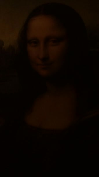 Gioconda Mona Lisa Desaparece Vertical Bucle — Vídeo de stock