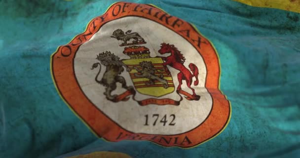 フェアファックスの古い旗 バージニア州の郡 アメリカ合衆国 ループ — ストック動画