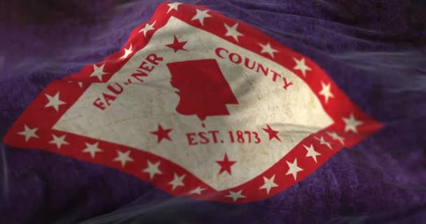 Ancien Drapeau Faulkner Comté État Arkansas États Unis Boucle — Video
