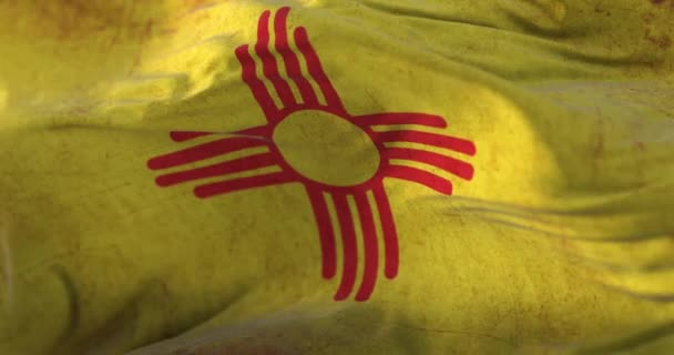 Old Flag New Mexico State Region United States Loop — Vídeo de Stock