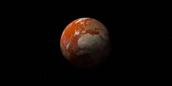 Egy Sivatagi Föld Bolygó Űrben — Stock Fotó