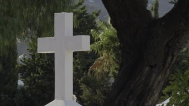 Endülüs 'teki bir manastırda beyaz haç, Torrox, İspanya