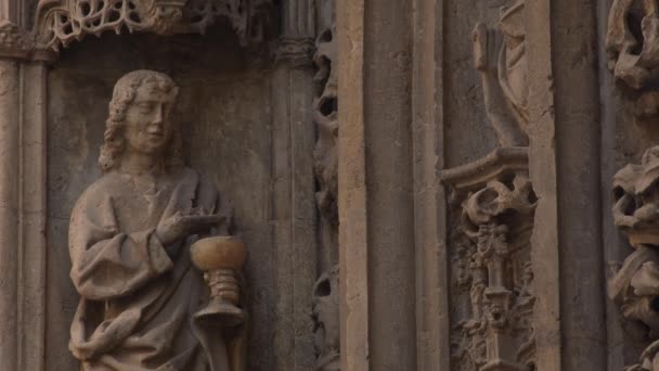 Figuras Porche Parroquia Del Sagrario Catedral Málaga España — Vídeos de Stock