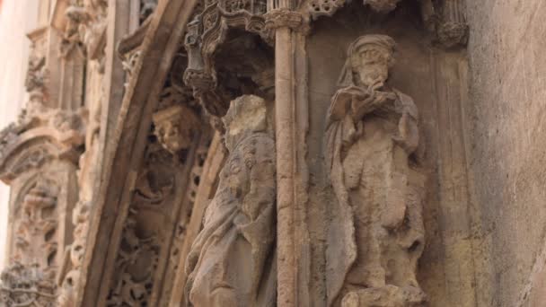 Kerkelijke Figuren Kathedraal Van Malaga Spanje — Stockvideo
