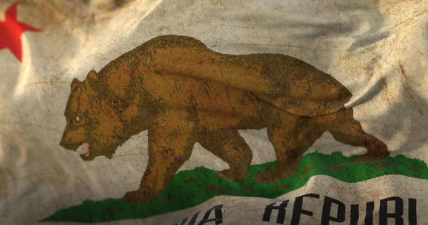Старий Прапор Американського Штату Каліфорнія Сша — стокове фото