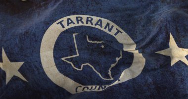 Tarrant county old flag, state of Texas, United States of America clipart