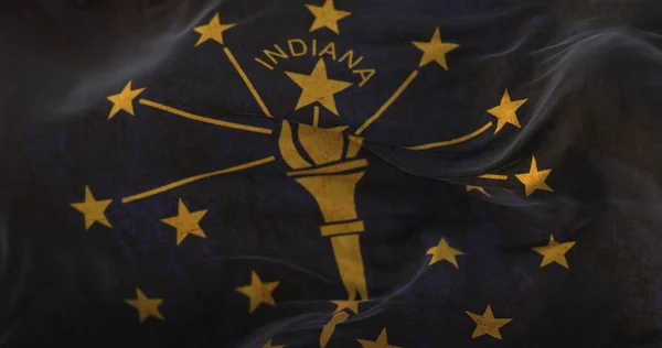 Oude Vlag Van Amerikaanse Staat Indiana Verenigde Staten Zwaaiend Naar — Stockfoto