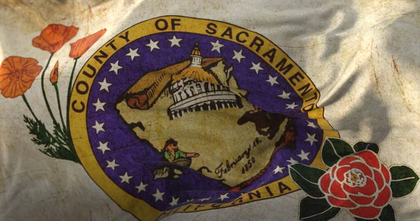 Oude Vlag Van Sacramento County California State Verenigde Staten — Stockfoto