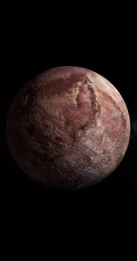 Cüce gezegen Makemake döngü içinde dönüyor. 4K Dikey