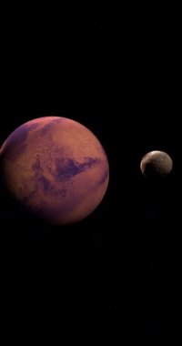 Pallas asteroidi Mars gezegeninin yörüngesinde. 4K Dikey