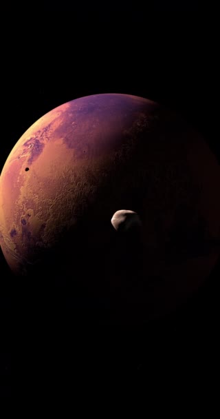 Hold Mars Bolygó Körül Keringő Marsi Deimos Mars — Stock videók