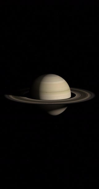 Эпиметей Внутренний Спутник Планеты Сатурн Вращающийся Вокруг Планеты Сатурн — стоковое видео