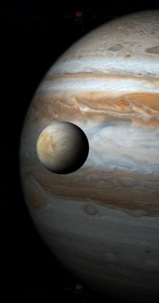 Europa Lua Júpiter Planeta Espaço Sideral Vertical — Vídeo de Stock