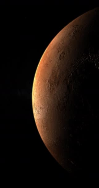 火星的表面在外层空间轨道上运行 4K垂直 — 图库视频影像