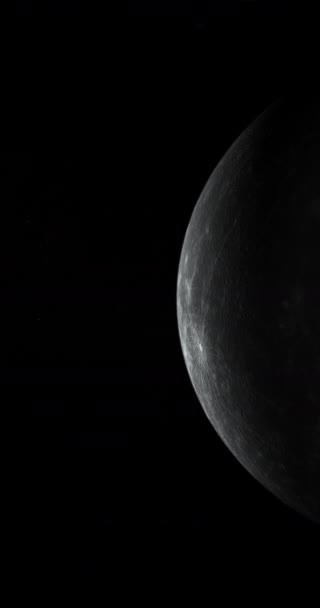 Planeta Rtęci Obraca Się Własnej Orbicie Przestrzeni Kosmicznej Pionowe — Wideo stockowe