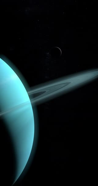 Міранда Уран Обертається Навколо Планети Уран Зовнішньому Просторі Вертикальний — стокове відео