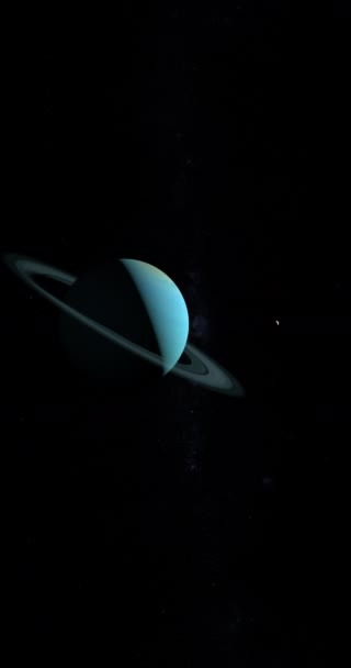 Miranda Maan Uranus Cirkelt Rond Uranus Planeet Ruimte Verticaal — Stockvideo