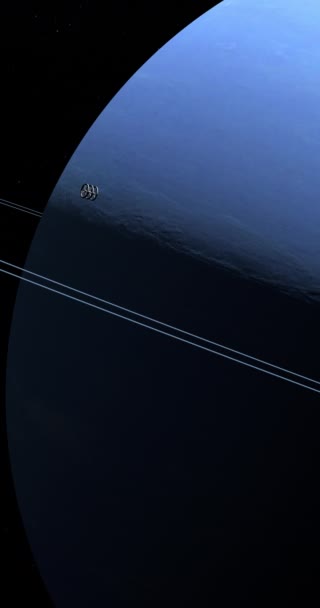 Ruimteschip Dat Een Baan Rond Planeet Neptunus Vliegt — Stockvideo