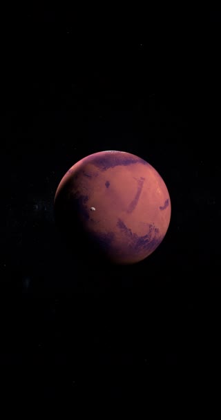 Phobos Satellite Orbita Attorno Pianeta Marte Nello Spazio Verticale — Video Stock