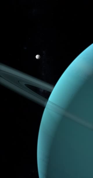 Korong Kering Uránusz Bolygó Körül Világűrben Függőleges — Stock videók