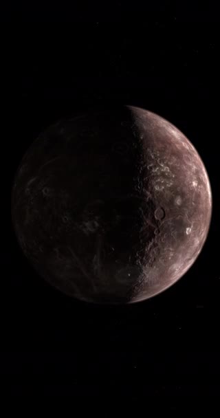 Σελήνη Τιτάνια Φυσικός Δορυφόρος Του Πλανήτη Ουρανού Λουπ Κατακόρυφα — Αρχείο Βίντεο