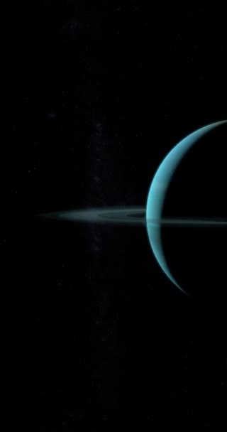 Urano Seus Anéis Espaço Exterior Vertical — Vídeo de Stock
