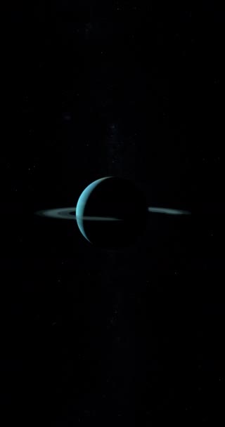 天王星和她的环在外层空间 4K垂直 — 图库视频影像