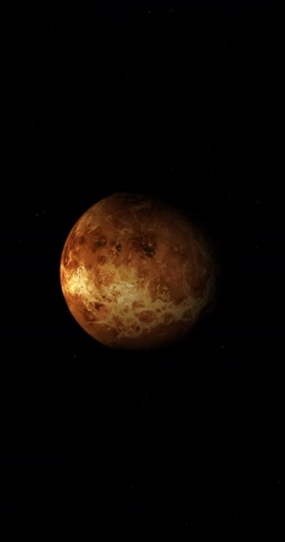 Venus Planet Mengorbit Orbit Sendiri Luar Angkasa Vertikal — Stok Video