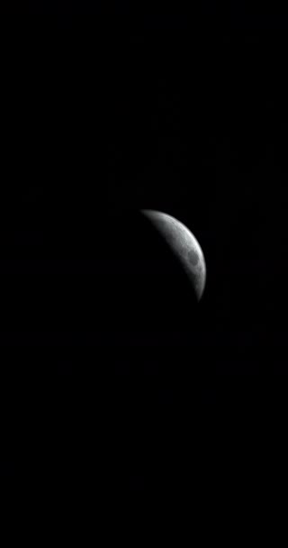 Waxing Crescent Moon Vertical — Stock Video