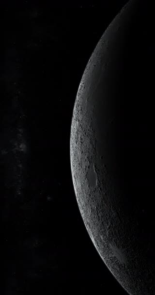 Satélite Luna Menguante Girando Espacio Exterior — Vídeo de stock