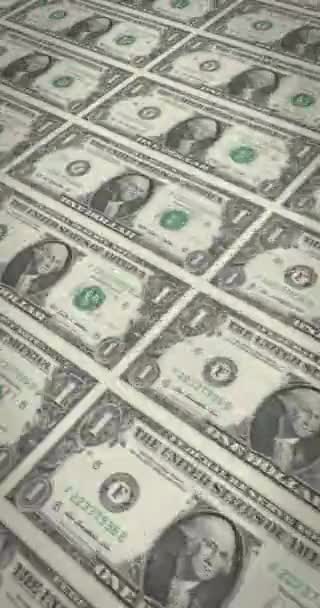 Hoja Billetes Dólar Americano Rodando Dinero Efectivo Bucle — Vídeos de Stock